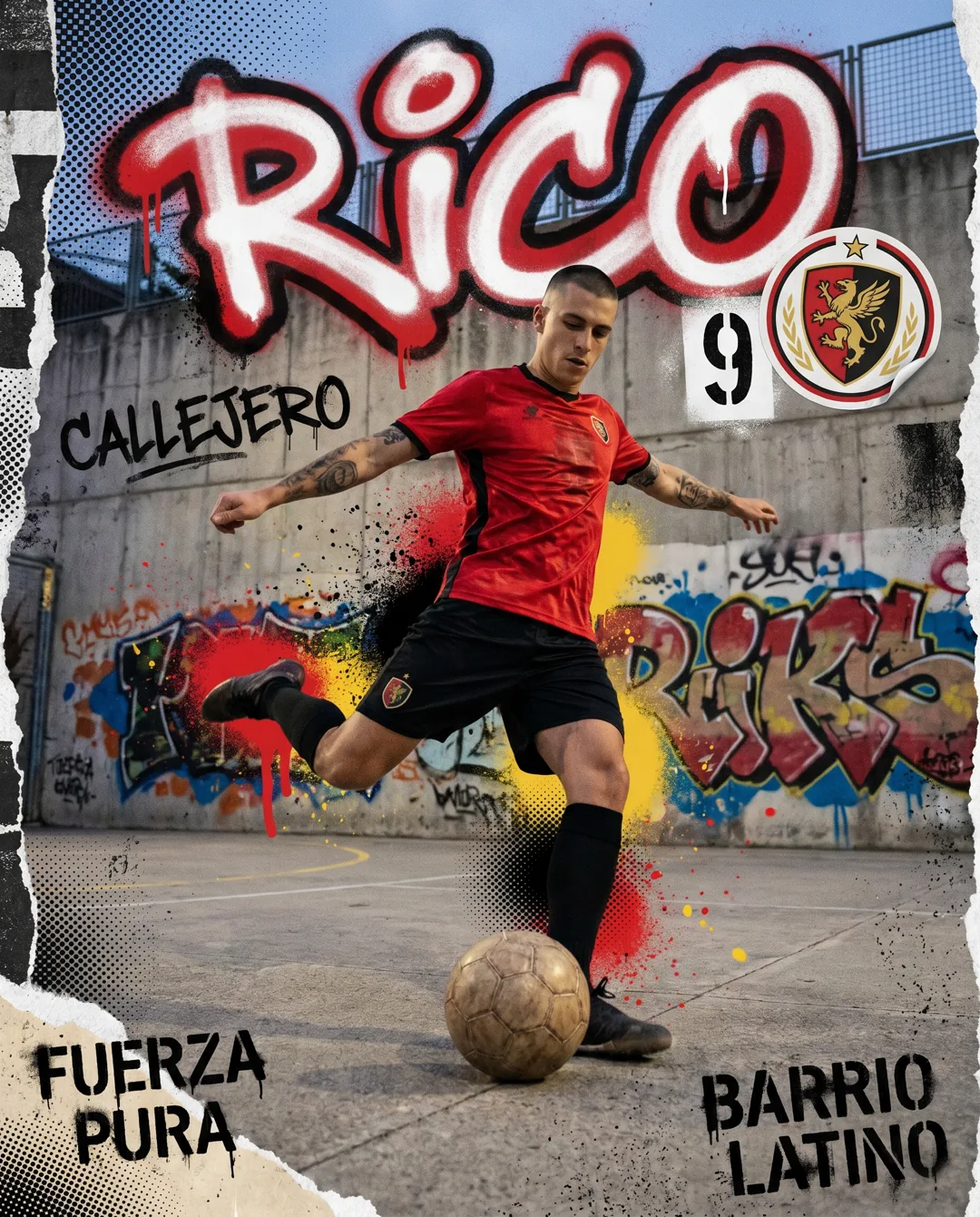 Cartel de fútbol para lateral recorriendo la banda